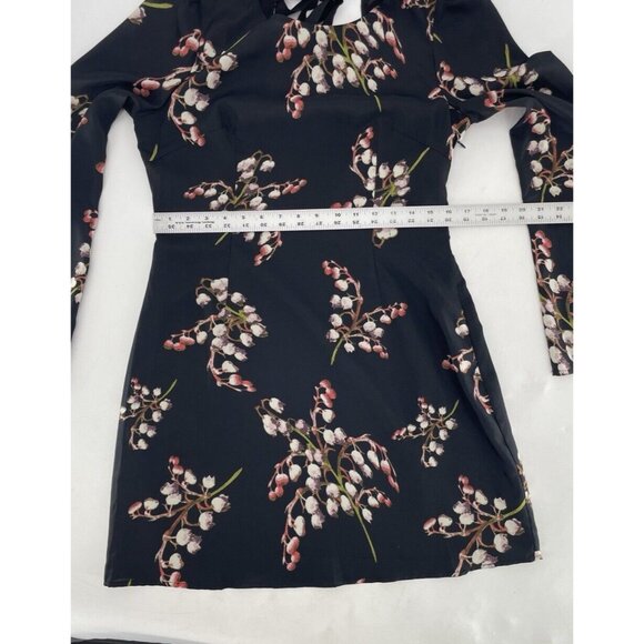 NWT MM Couture By Miss Me Chiffon Floral Bell Sleeve Dress Tie Back Sz M Boho - Picture 11 of 13